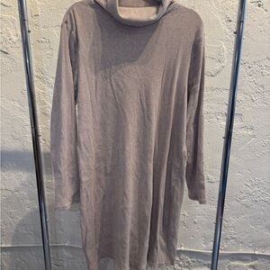 Old Navy Cream Tan Cowl Neck Long Sleeve Sweater Dress